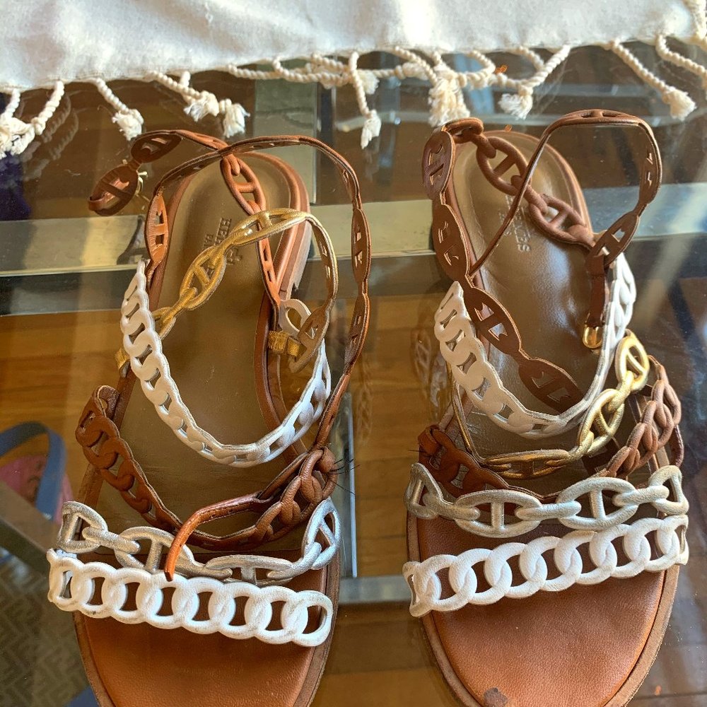 Hermes Greek Style Lace Up Sandals